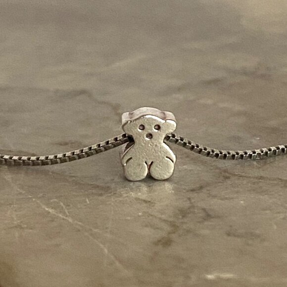 Signed TOUS Iconic Bear Sterling Silver 925 Sweet Dolls Bear Pendant Necklace - Picture 2 of 16